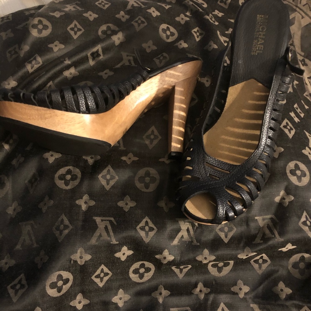 Michael Kors Leather Caged Platform Sandal